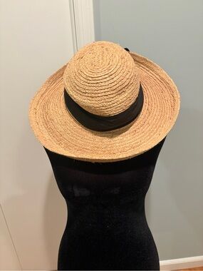 Lady Hagen Natural Straw Sun Hat with Black Band